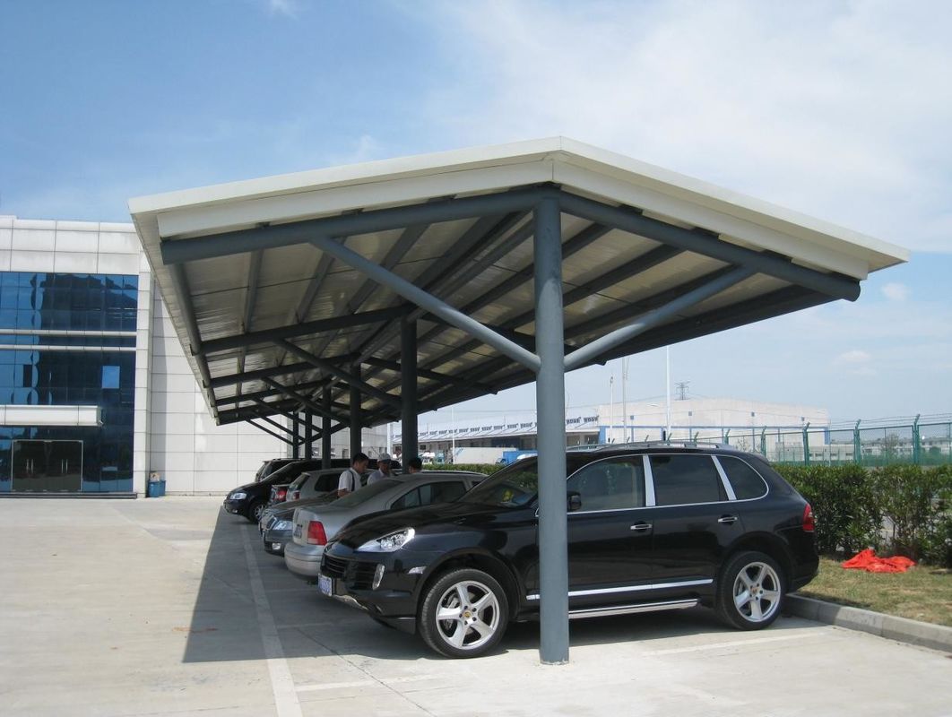 نسيج غشاء PVDF المضطرب في الهواء الطلق مدرسة Carport غطاء الظل لموقف السيارات